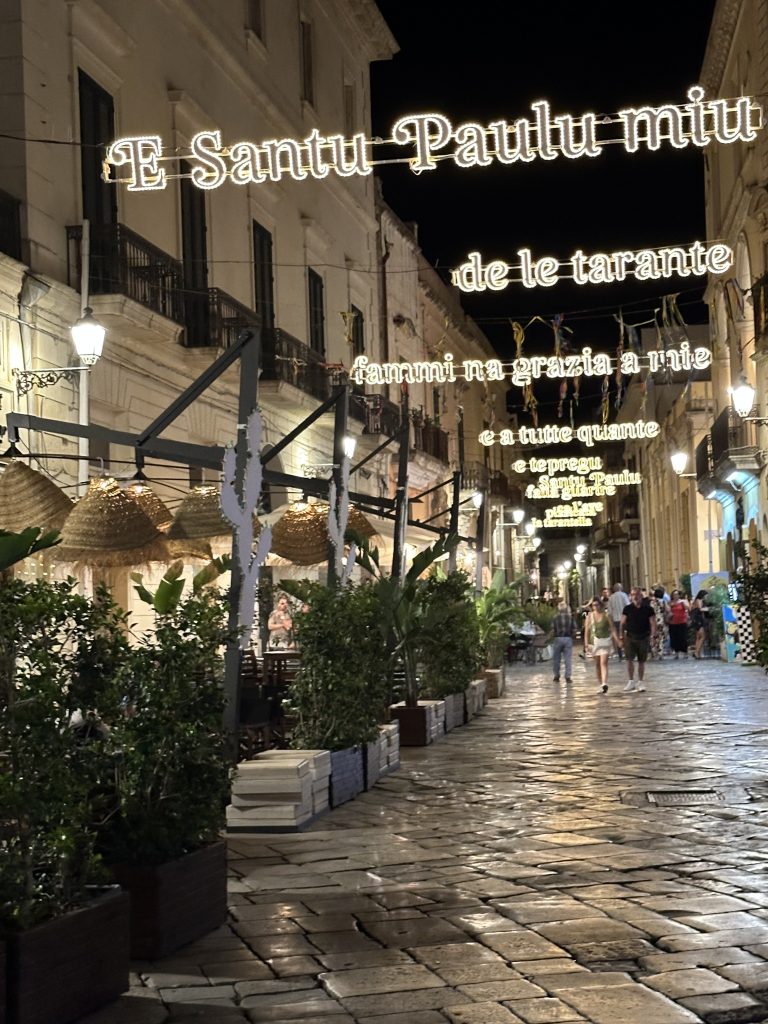 Galatina street at night